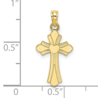 10K Polished Cross w/ Heart Charm-10K8391