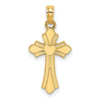 10K Polished Cross w/ Heart Charm-10K8391
