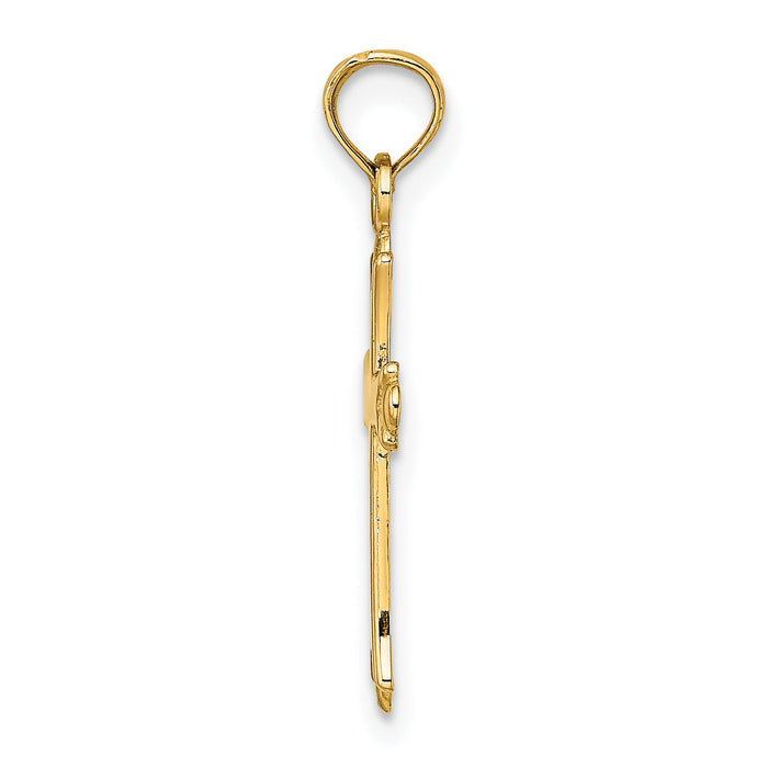 10K Polished Cross Charm-10K8396