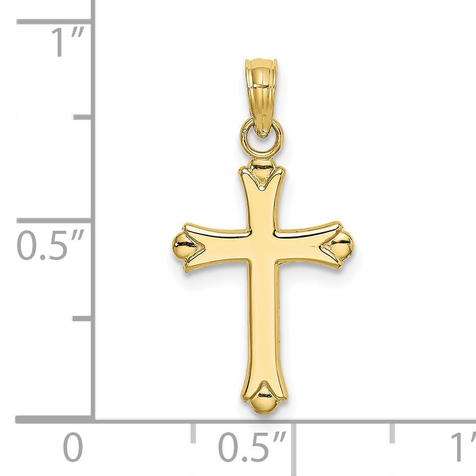 10K Polished Cross Charm-10K8396