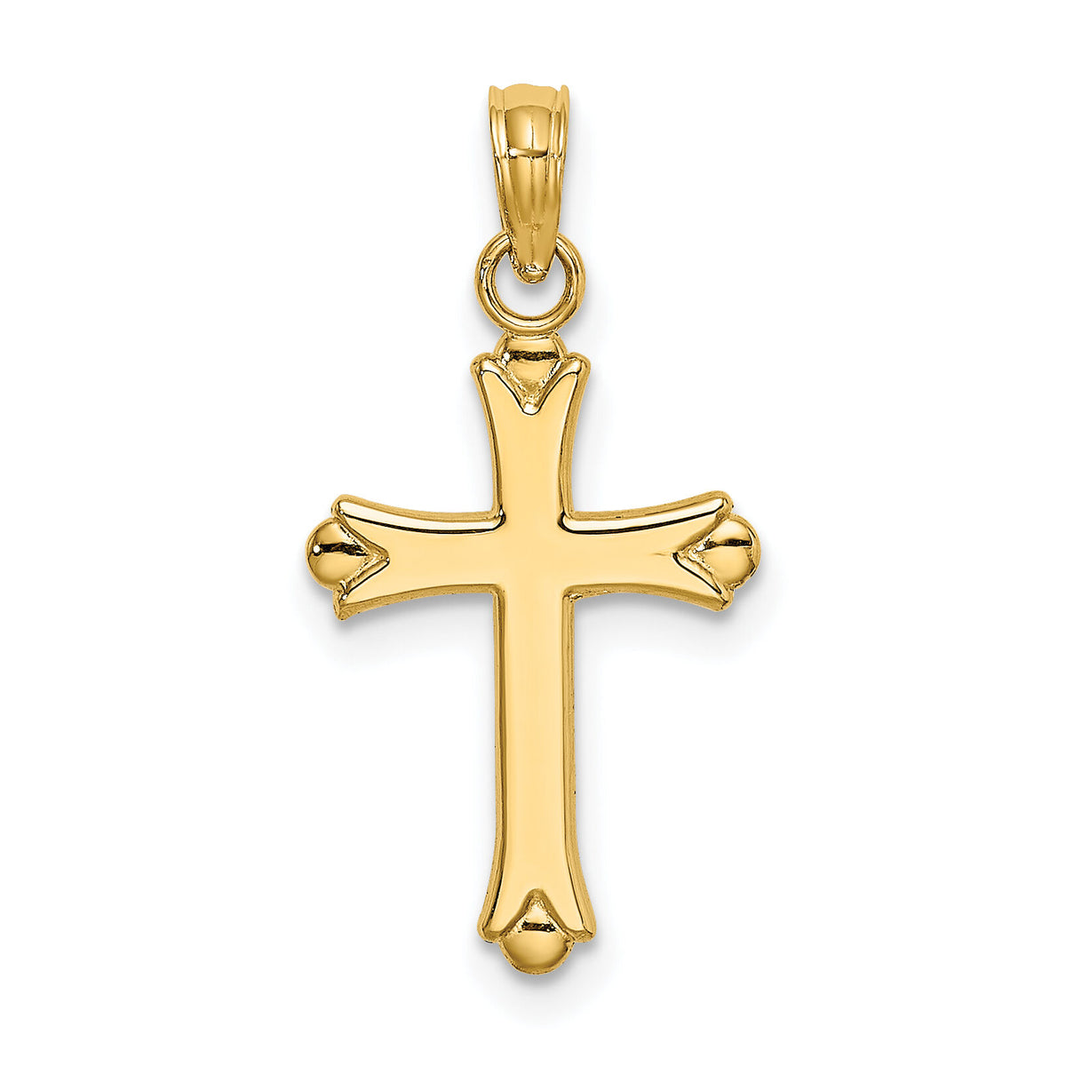 10K Polished Cross Charm-10K8396