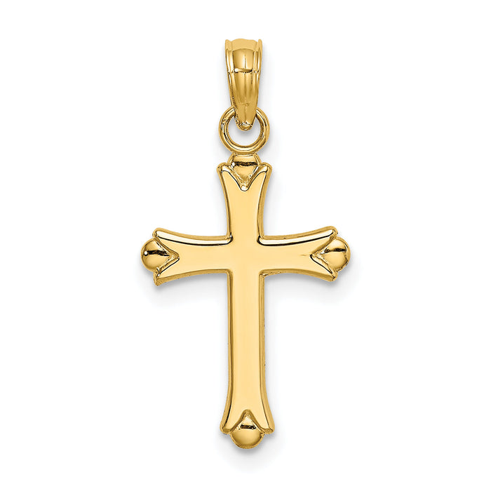 10K Polished Cross Charm-10K8396