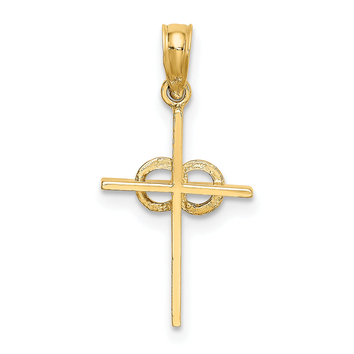10K Polished Infinity Circles Cross Charm-10K8398