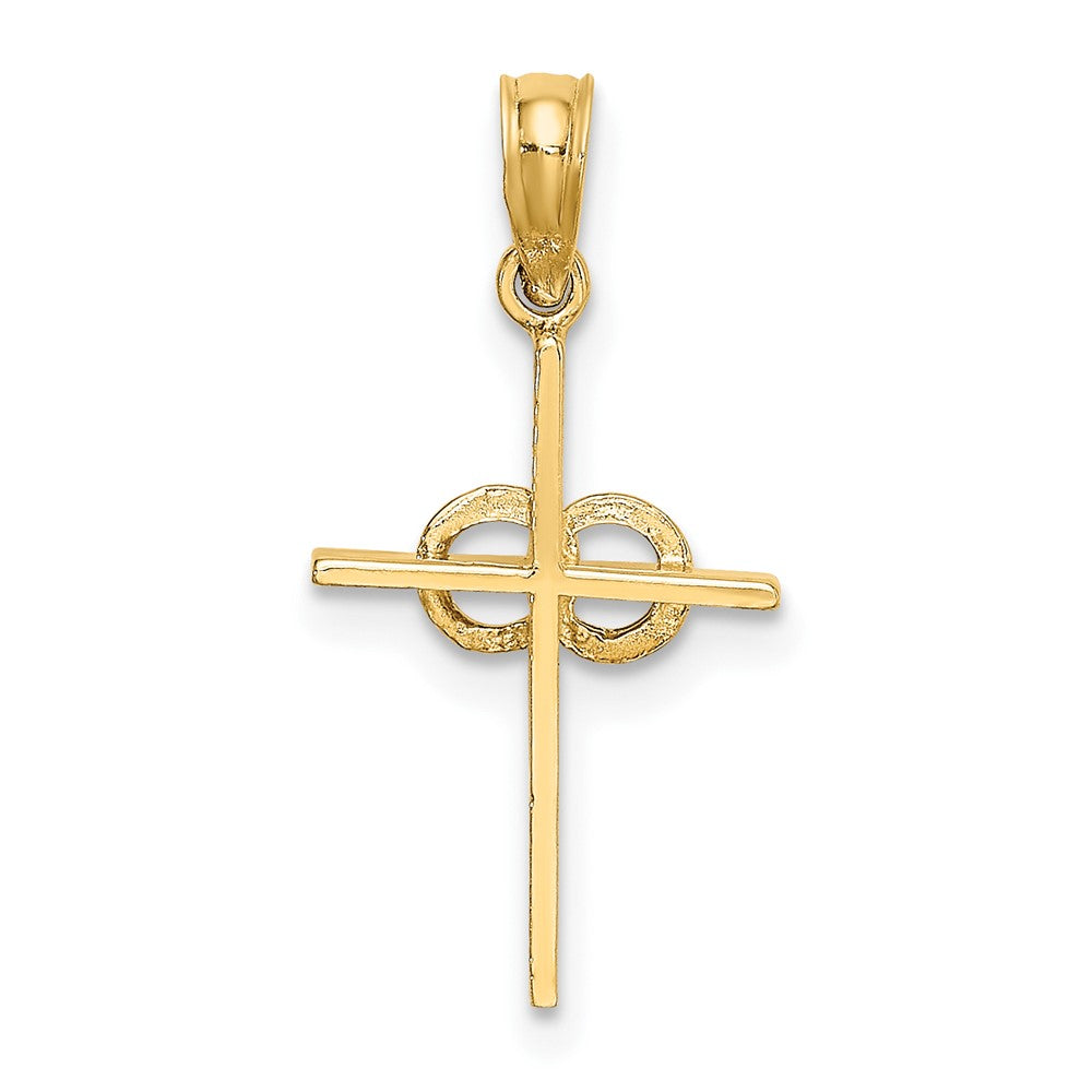 10K Polished Infinity Circles Cross Charm-10K8398
