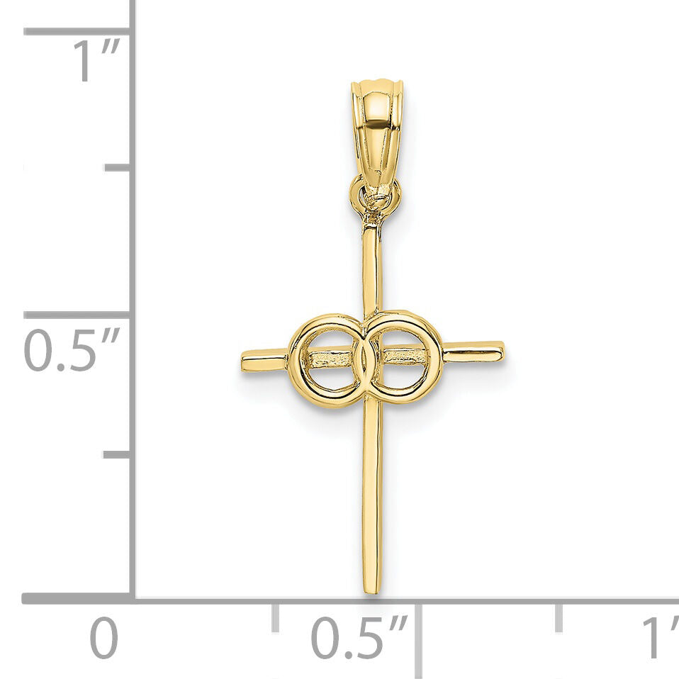 10K Polished Infinity Circles Cross Charm-10K8398