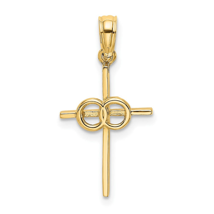 10K Polished Infinity Circles Cross Charm-10K8398