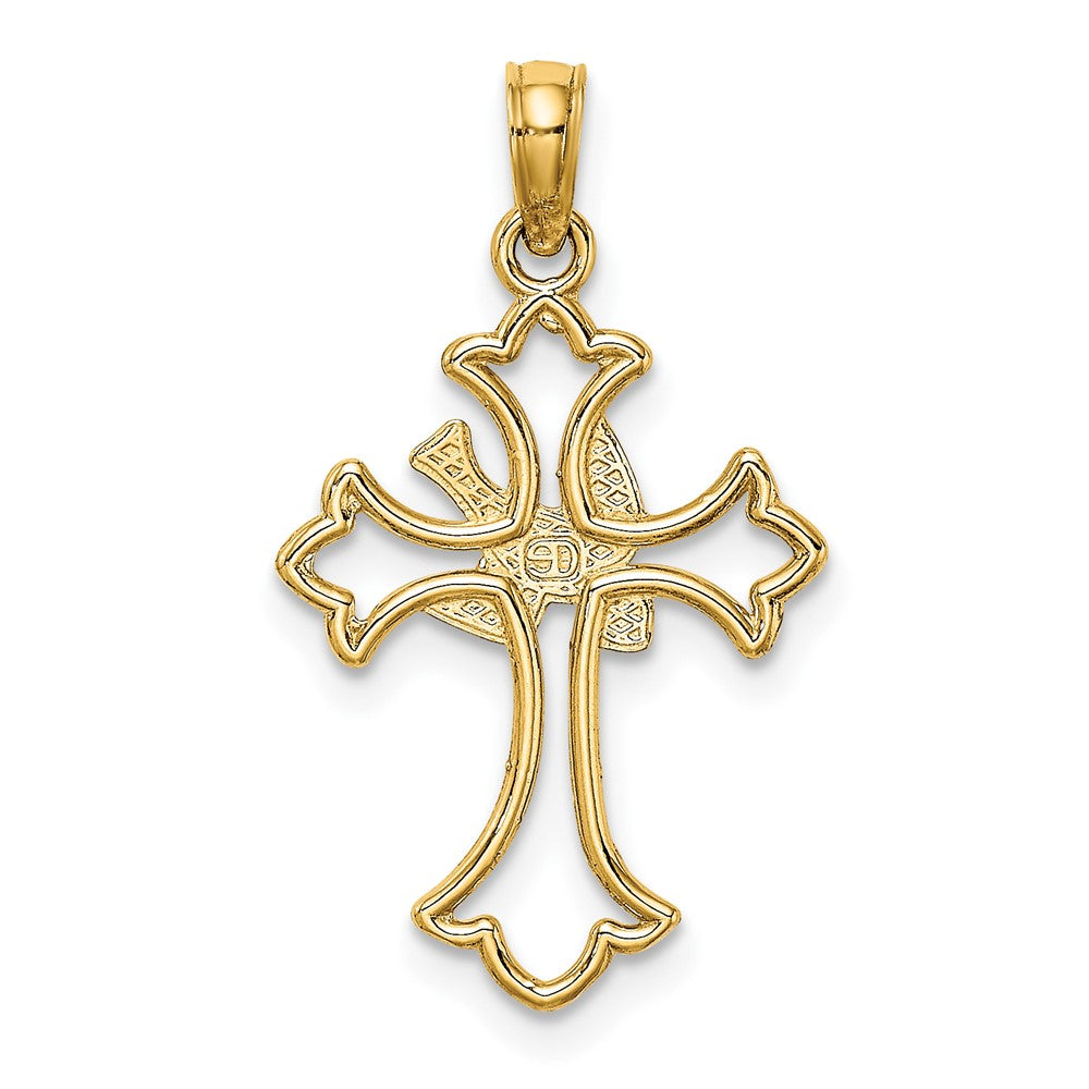 10K Cut-Out Dove Center Cross Charm-10K8399