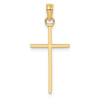 10k Polished Cross Pendant-10K8404