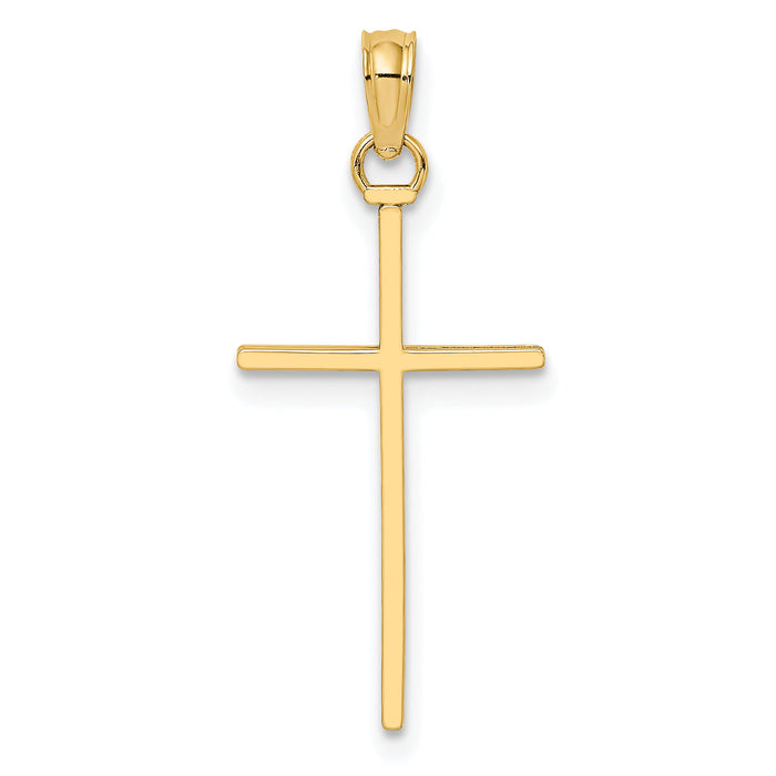 10k Polished Cross Pendant-10K8404