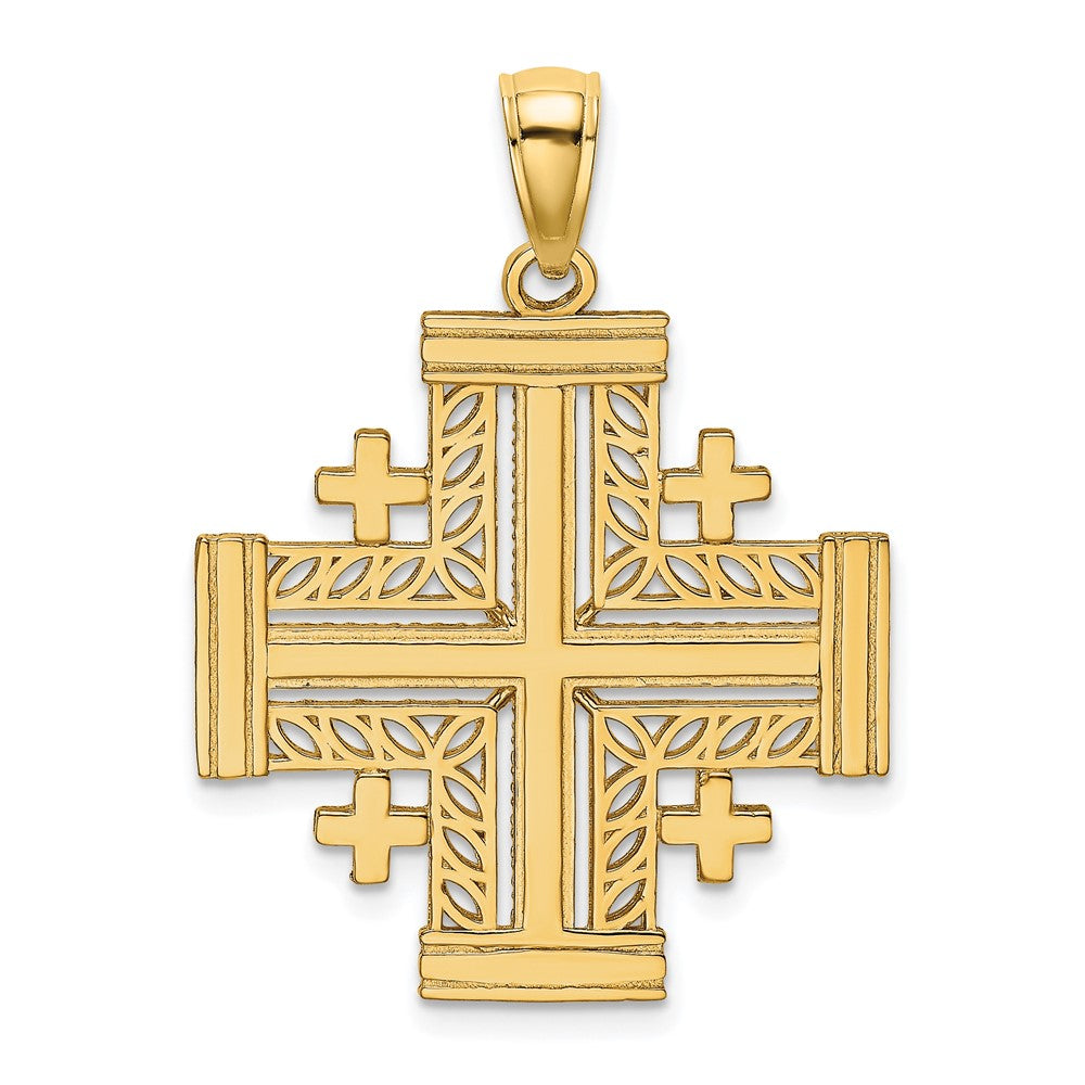 10K Cut-Out Jerusalem Cross Charm-10K8406