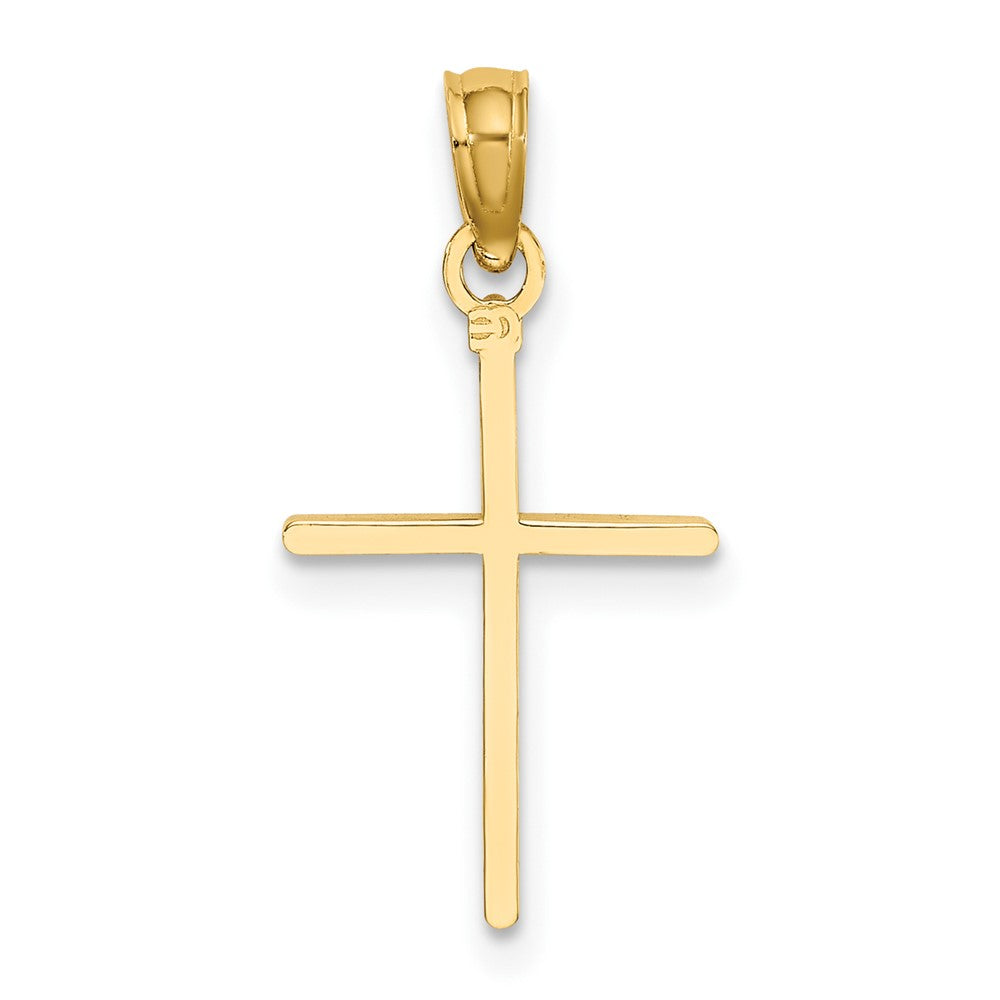 10K D/C Polished Cross Charm-10K8409