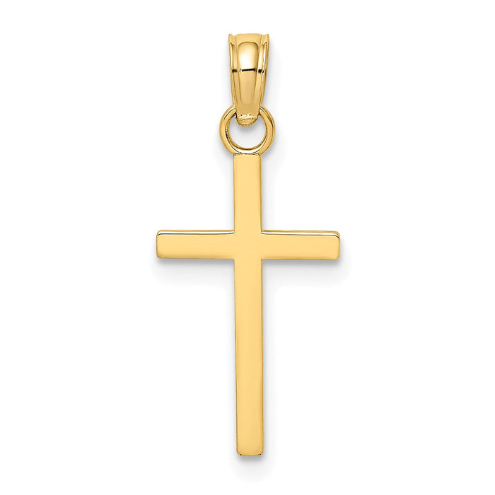 10K Polished Small Cross Charm-10K8410