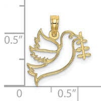 10K Cut-Out Dove with Olive Branch Charm-10K8414