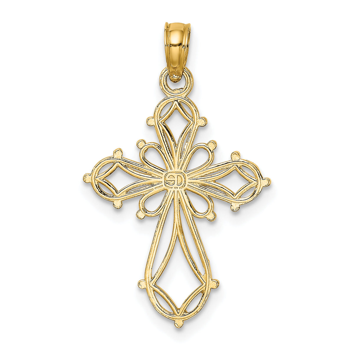 10K Cut-Out Fancy Cross Charm-10K8417