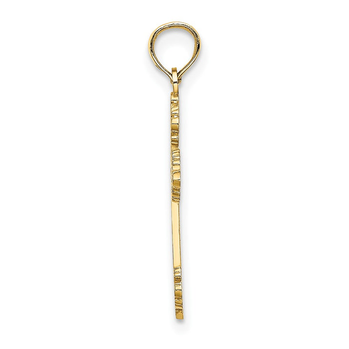 10K Polished and Textured Fancy Cross Charm-10K8420