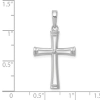 10K White Gold Polished and Cut-Out Cross-10K8421W