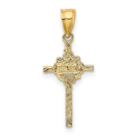 10K 2-D Starburst Crucifix Charm-10K8422