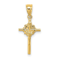 10K 2-D Starburst Crucifix Charm-10K8422