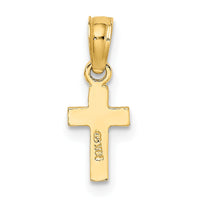 10K Polished and Engraved Mini Cross Charm-10K8424