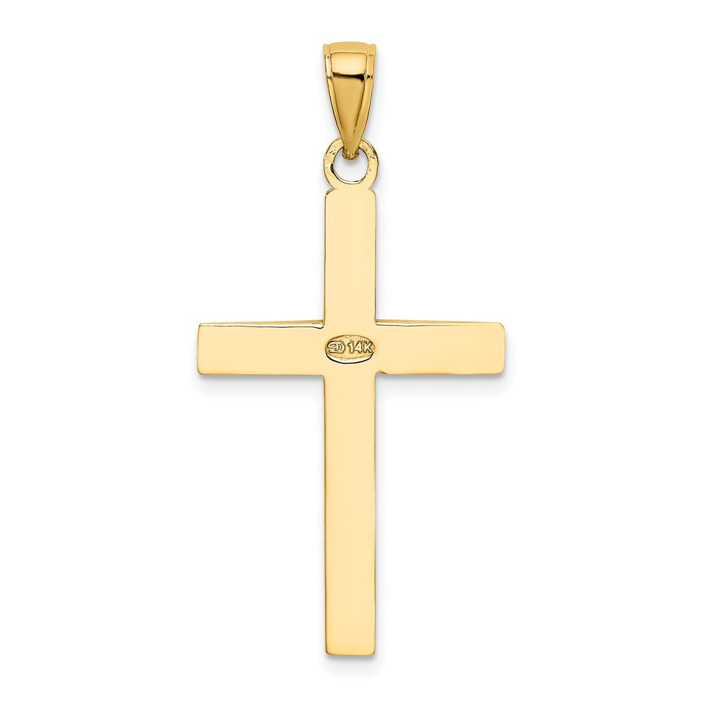 10K Polished Beveled Cross Charm-10K8425