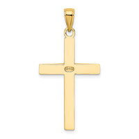 10K Polished Beveled Cross Charm-10K8425