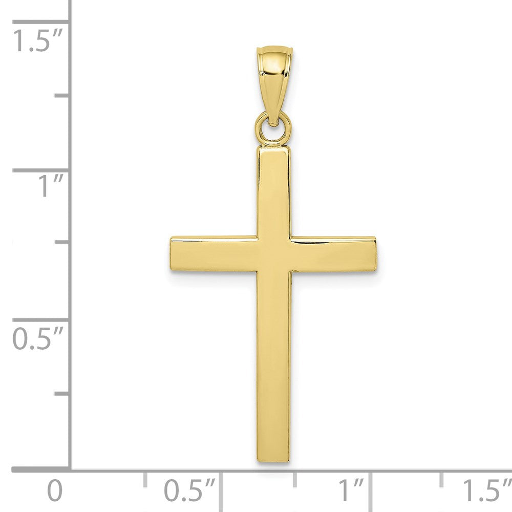 10K Polished Beveled Cross Charm-10K8425