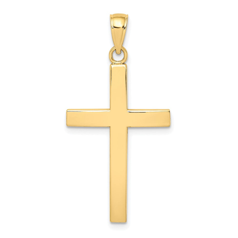 10K Polished Beveled Cross Charm-10K8425