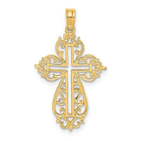 10K Cut-Out Scroll Framed Cross Charm-10K8426