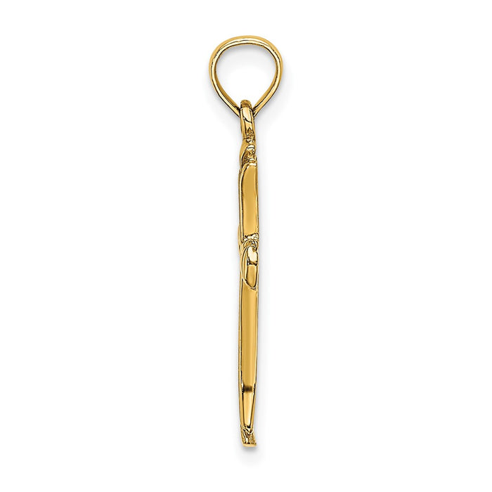 10K Polished Beveled Cut-out Cross Pendant-10K8430