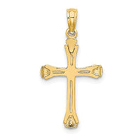 10K Polished Beveled Cut-out Cross Pendant-10K8430
