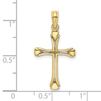 10K Polished Beveled Cut-out Cross Pendant-10K8430
