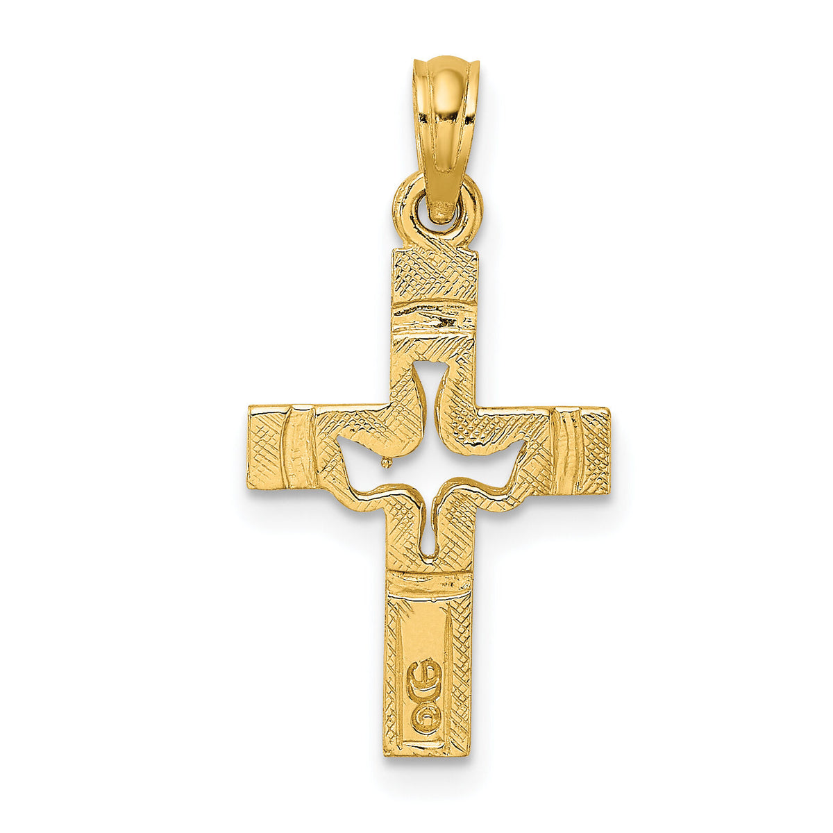 10K Dove In Cross Charm-10K8432