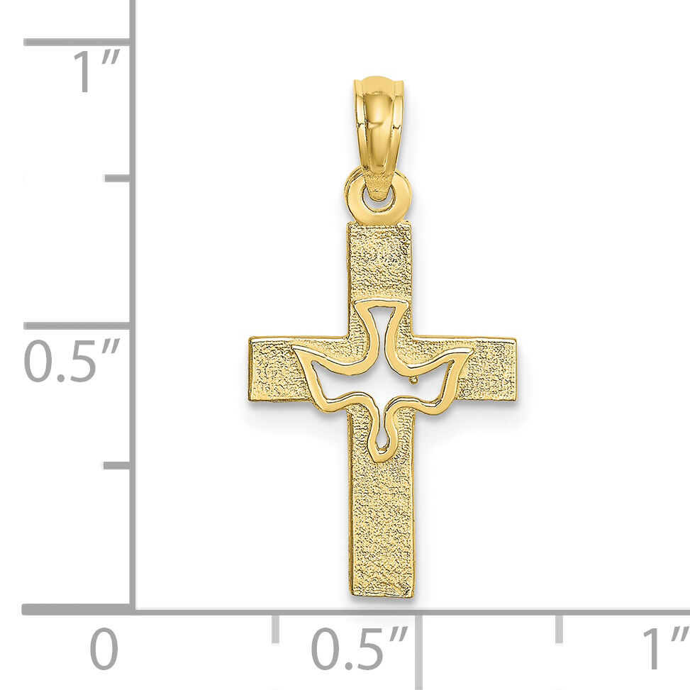 10K Dove In Cross Charm-10K8432