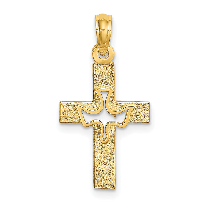 10K Dove In Cross Charm-10K8432