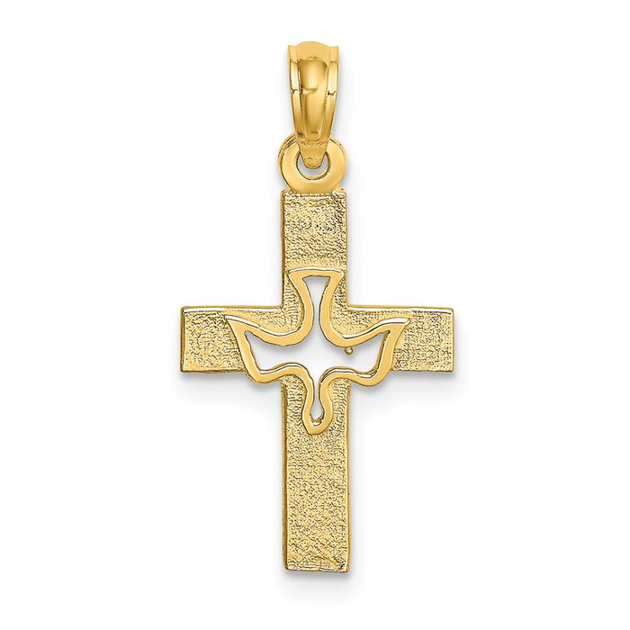 10K Dove In Cross Charm-10K8432