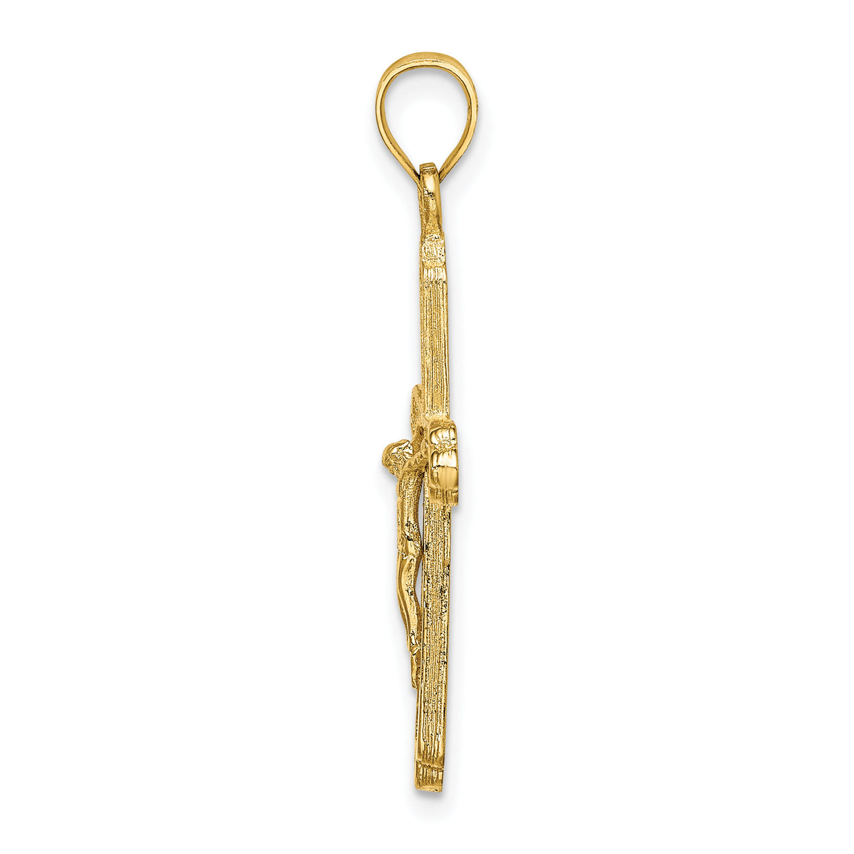 10K Textured Crucifix Charm-10K8437