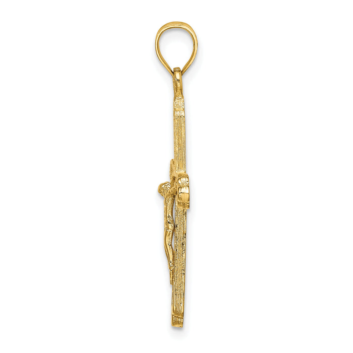 10K Textured Crucifix Charm-10K8437