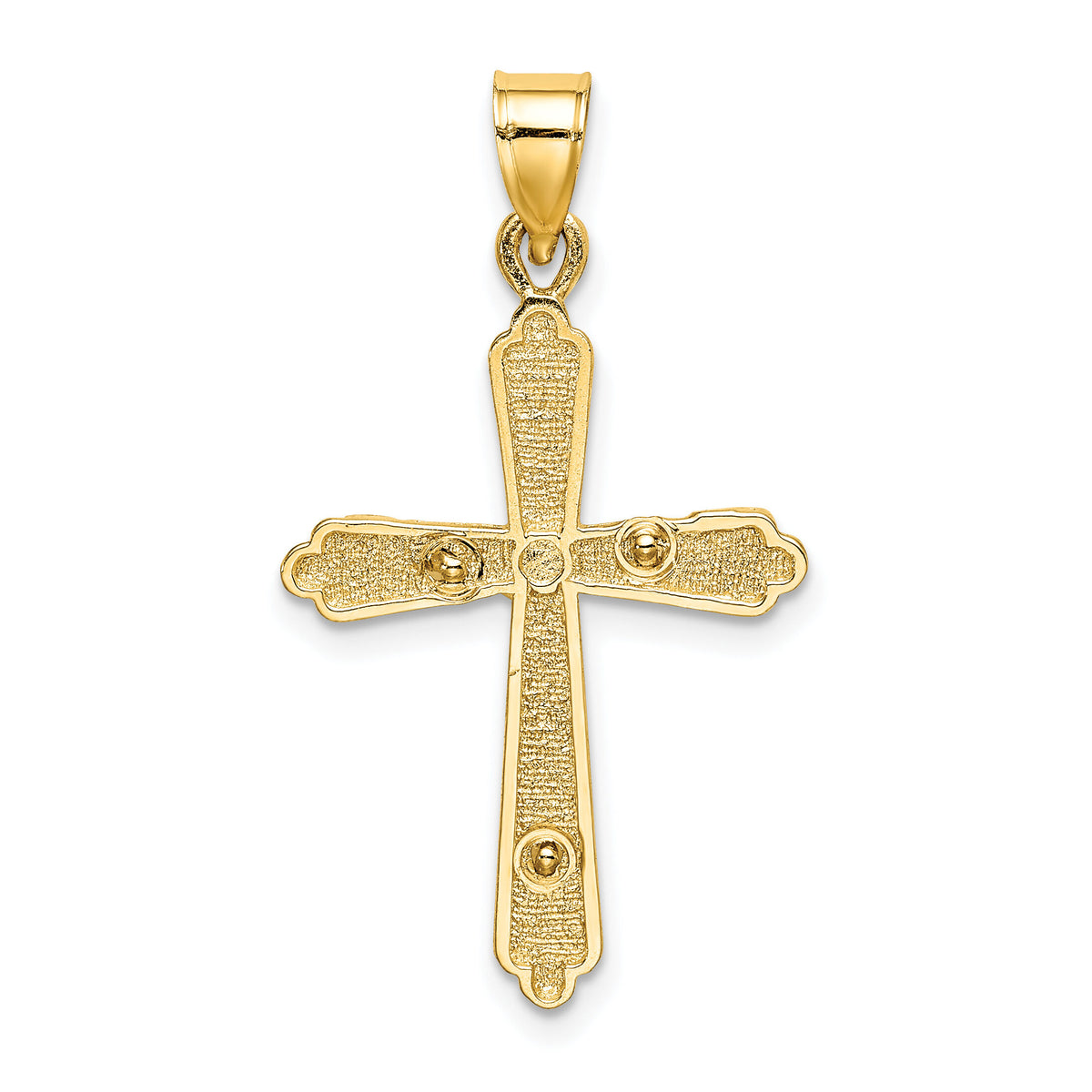 10K Textured Crucifix Charm-10K8437