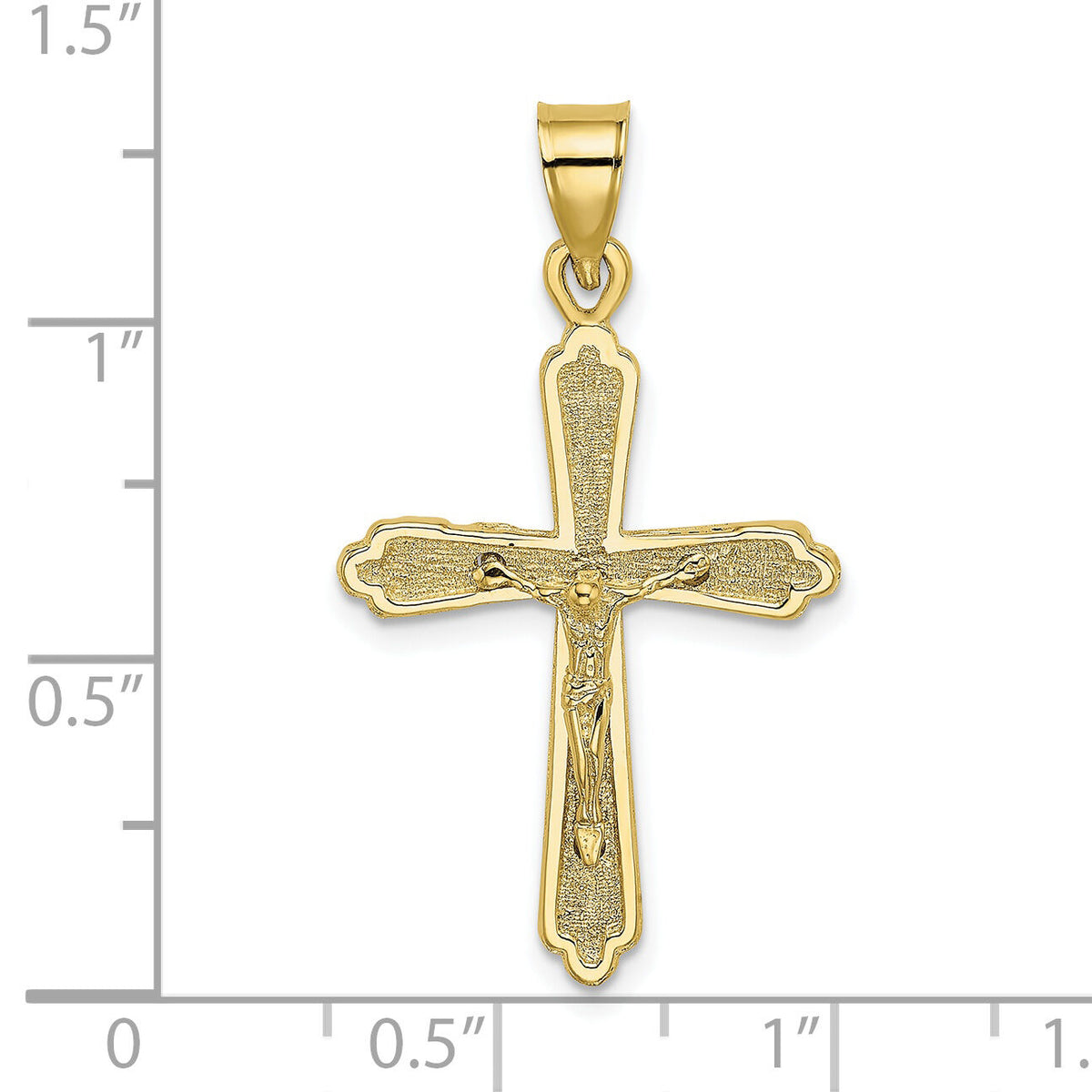 10K Textured Crucifix Charm-10K8437