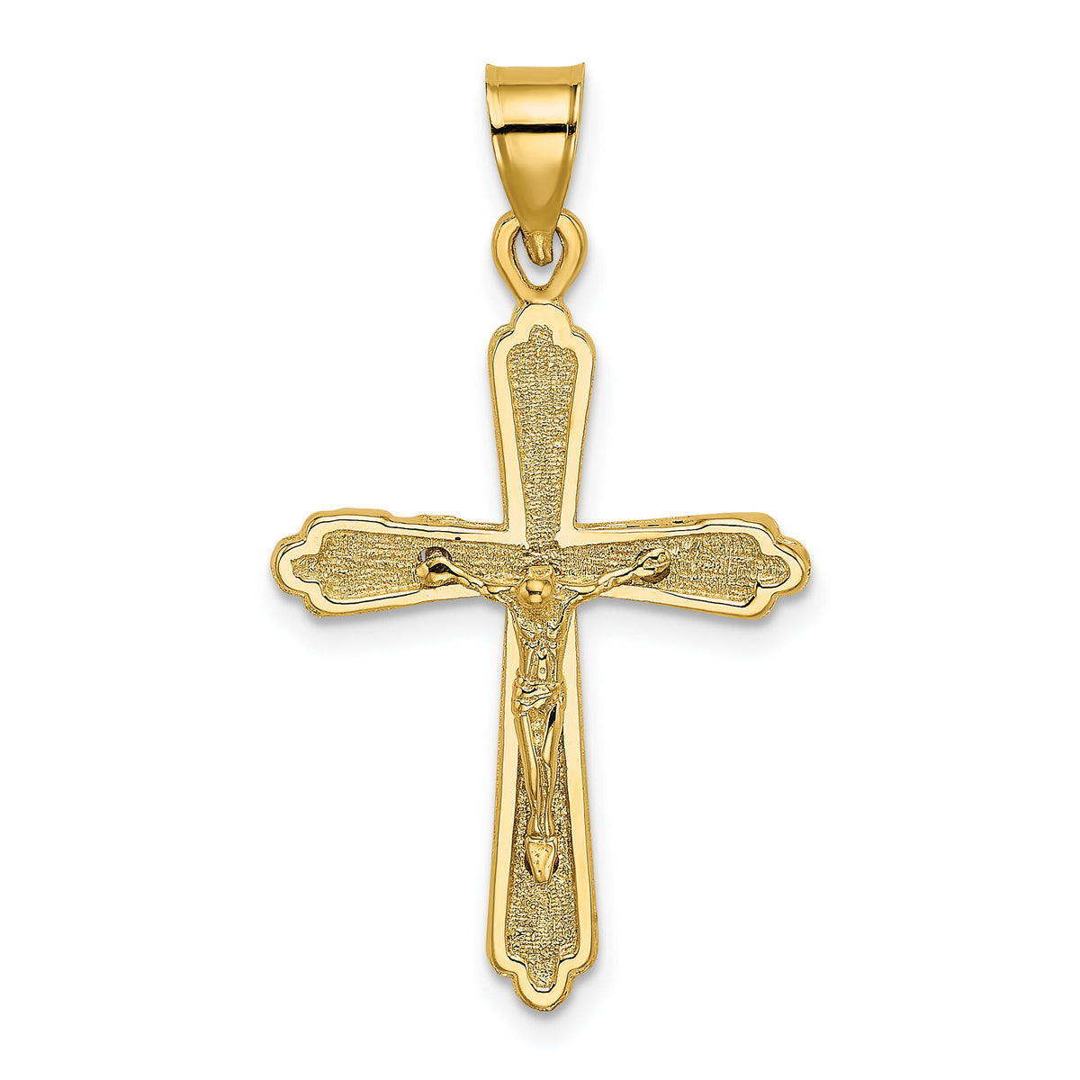 10K Textured Crucifix Charm-10K8437