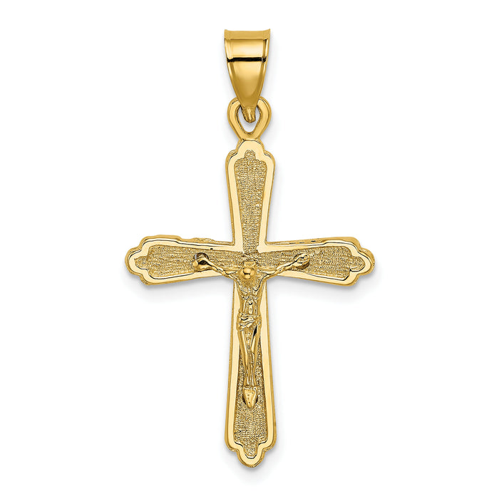 10K Textured Crucifix Charm-10K8437