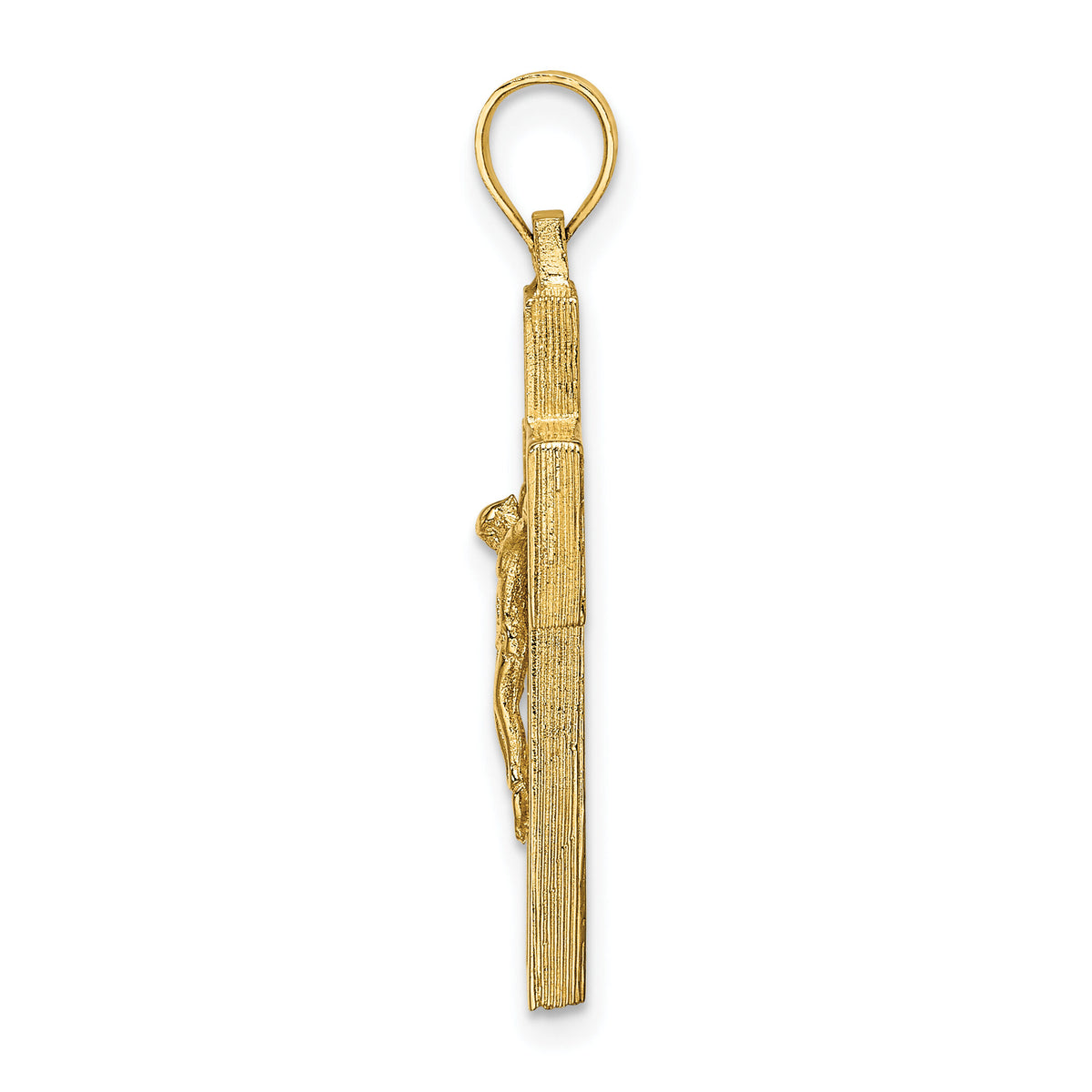 10K Textured Crucifix w/ Frame Charm-10K8438