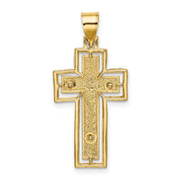 10K Textured Crucifix w/ Frame Charm-10K8438