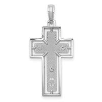 10K White Gold Textured Crucifix w/ Frame Charm-10K8438W