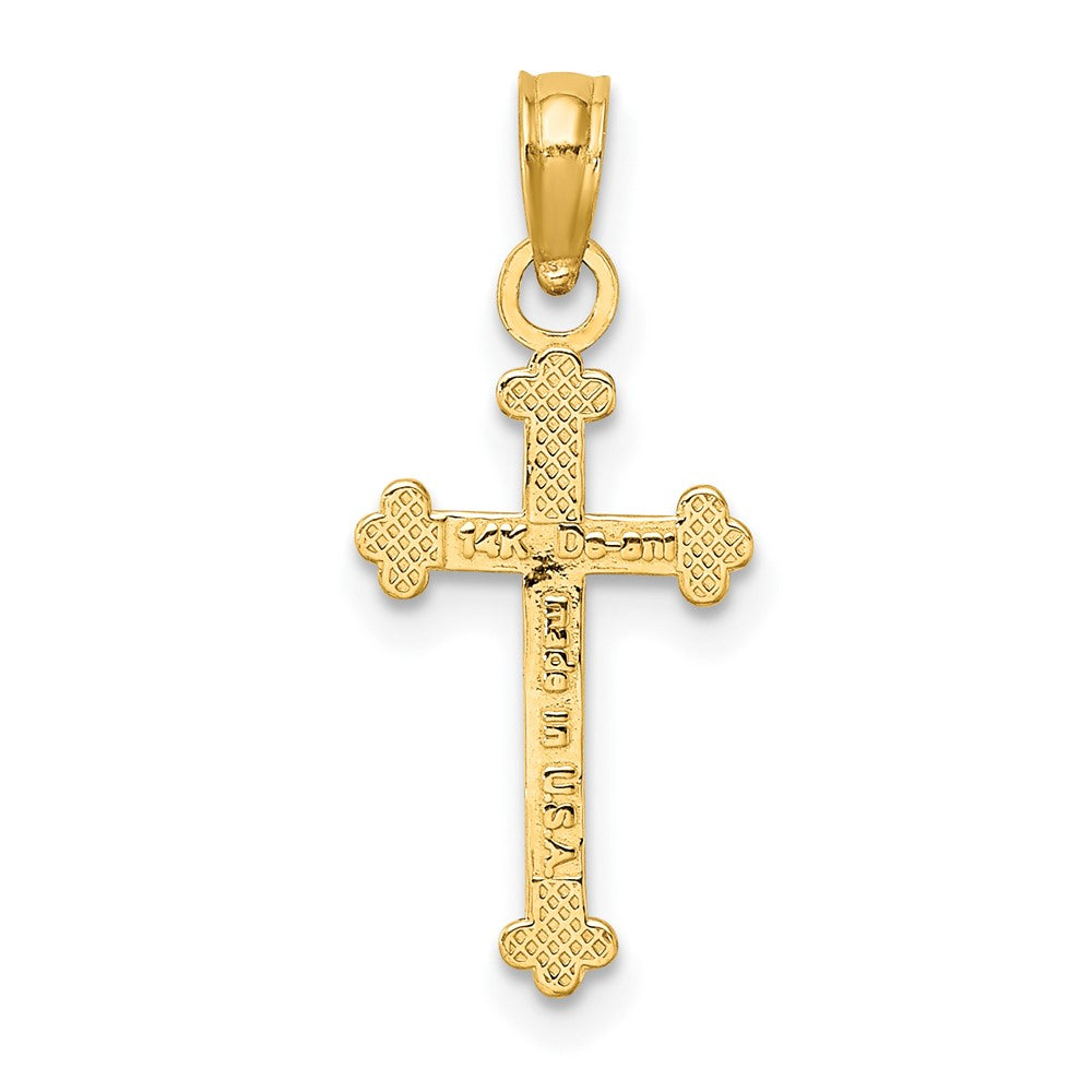 10K Polished Beaded Cross-10K8442
