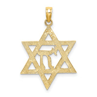 10K Star of David W/ Chai Center  Charm-10K8448