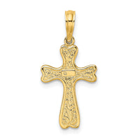 10K Cross w/ Textured Heart Edges Design Charm-10K8451