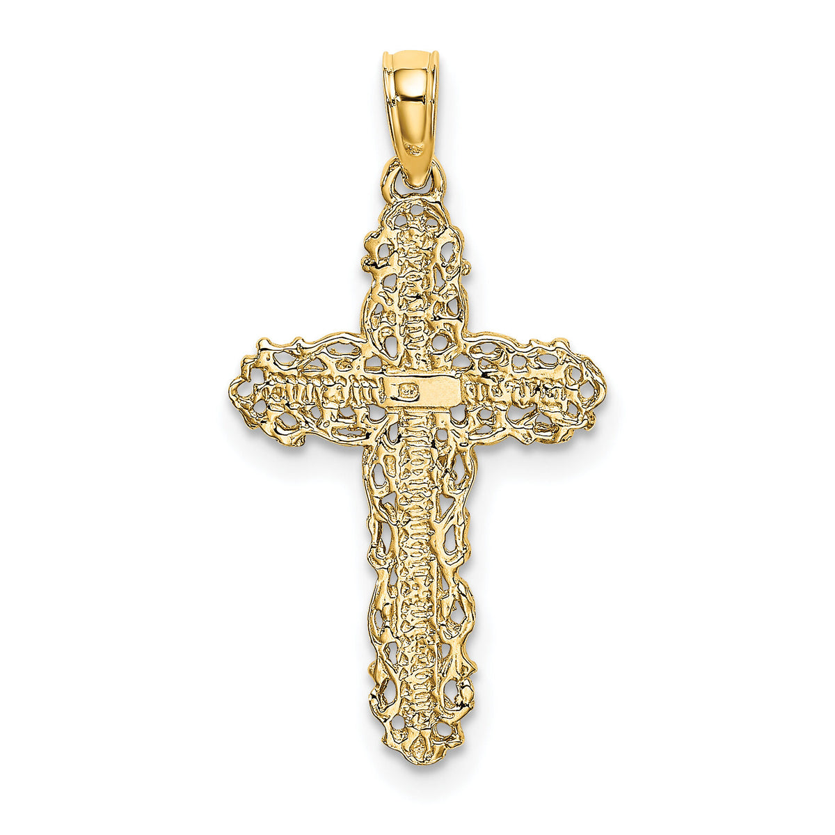10K Cross w/ Filigree Lace Trim Charm-10K8454