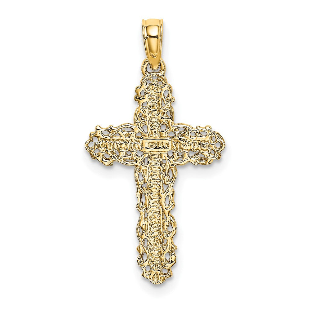 10K Cross w/ Filigree Lace Trim Charm-10K8454