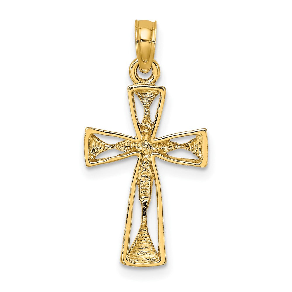 10K Cut-Out Cross w/ Triangle Ends Charm-10K8455